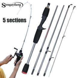 Sougayilang Baitcasting and Spinning Fishing Rod 17m 5 Sections Glass Fibre CNC Spool ABS Reel Seat EVA Handle Pesca 240407