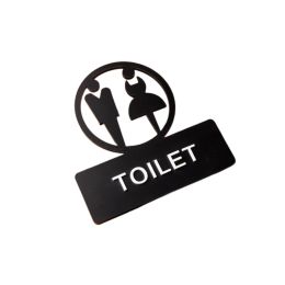 Acrylic Hollow Out Bathroom Signage Restroom Men and Women Toilet Signage WC Reminder Sign Hotel Sliding Door Sticker Signage