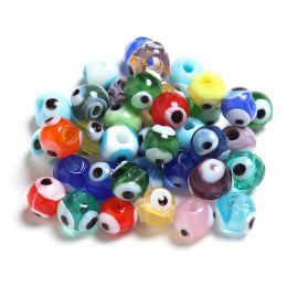 10-20pcs/lot Turkish Eye Lampwork Beads Glass Beads Colorful Spacer Beads For Jewelry Making DIY Necklace Bracelet Accessories