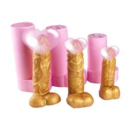 Men Penis Shaped Silicone Mold Soap 3D Adults Mould Form For Cake Decoration Chocolate Resin Gypsum Candle Sexy Large Male Organ H5748008