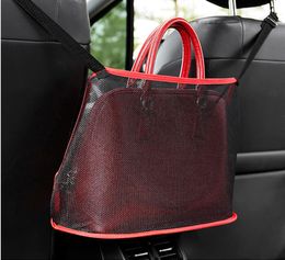 Car Net Pocket Handbag Holder Between Seats Car Organizer Storage Front Seat Mesh Large Capacity Bag for Purse Phone Documents Poc3351257