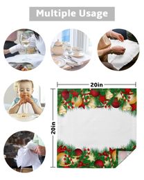 Christmas Bell Ball Candy Table Napkins Cloth Set Handkerchief Wedding Party Placemat Birthday Banquet Tea Napkins