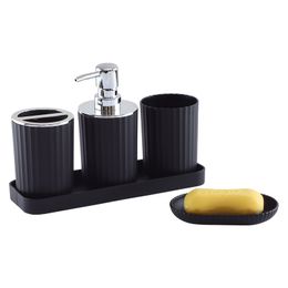 Luxury Bathroom Accessories Set Wash Cup Toothbrush Holder Shampoo Dispenser Soap Box Toilet Brush Trash Can Toothpick Case Tray