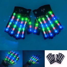 New LED Gloves Rave Flashing Finger Light Up Party Decor DJ Halloween Nightclub Bar Props Dance Wear Adult Men Women Show