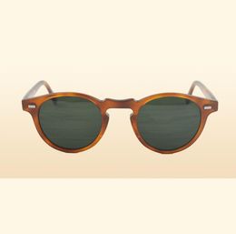 Wholesale-Gregory Peck Brand Designer men women Sunglasses oliver Vintage Polarizs OV5186 retro Sun glasses de sol OV 51862116792
