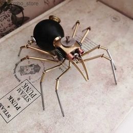 Arts and Crafts Steampunk Wind Mechanical Insect Spider Handicraft Birthday ift Decoration 9X7X4cm Model Ornaments Miniature ift Finished L49