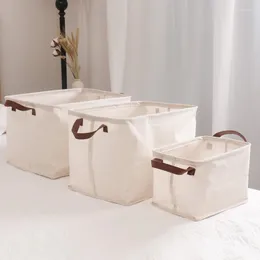 Laundry Bags Simple Japanese Fabric Storage Basket Clothes And Toys Box Home Cotton Linen Closet Sorting