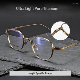 Sunglasses Frames Small Size Glasses Ultra Light Pure Titanium Eyewear Luxury Retro Round Eyeglasses Woman Myopic Astigmatism Prescription