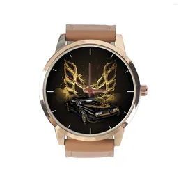 Wristwatches Unique Clock Wristwatch Men Original Brand Watches Individuality Men's Wrist Car Phoenix Black Watch Gold Case Wing Wach