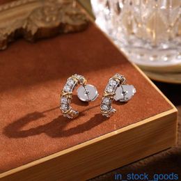 Top Grade Luxury Tifanccy Brand Designer Earring S925 Sterling Silver High Version Split Twocolor Cross Earrings High Quality Designers Jewelry