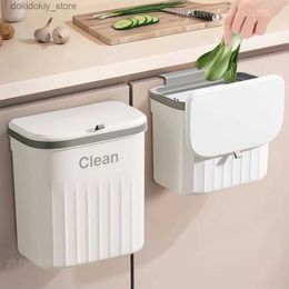 Waste Bins 8.5/12L Hanin Trash can For Kitchen Cabinet Door Wall Mounted Recyclin arbae Basket with Lid Bathroom Kitchen Accessories L49