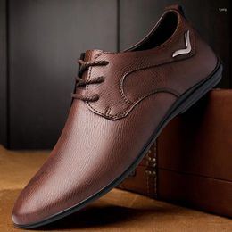 Casual Shoes Spring Genuine Soft Leather Flats Wedding Business Men Vintage Handmade Oxford For Black