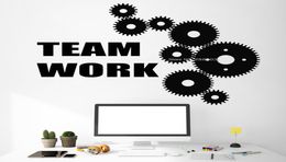 Gearwheel Team Work Murals Office Wall Decal Poster Working Room Background Decor Art Vinyl Sticker Wallpapers Removable8124383