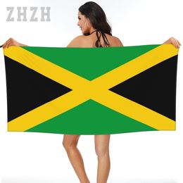 More Design Bath Towel Jamaica Flag Emblem Quick dry Microfiber Absorbing Soft Water Breathable Beach Swimming Bathroom