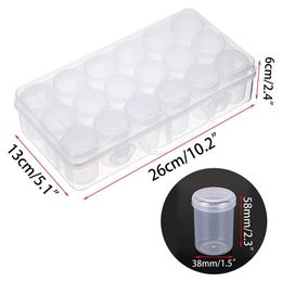 18 Round Bottle Multipurpose Transparent Diamond Painting Accessories Storage Box Container for Beads Organizer Boxes