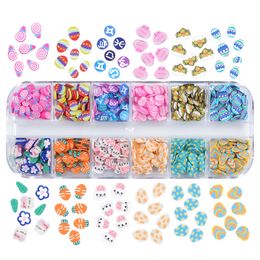 Easter Resin Shaker Filler DIY Epoxy Resin Mold Filling Easter Eggs Bunny Polymer Clay Slices Sprinkle Festival Crafts Materials