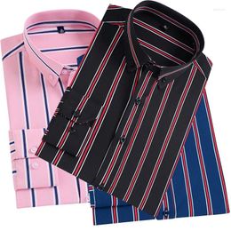 Men's Casual Shirts Wide Striped Shirt For Men In Spring 2024 Top Jacket With Elastic Drape Bag Less