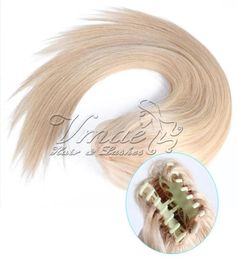 Claw Clip Drawstring Ponytail Russian Blonde Cuticle Aligned Virgin Natural Straight Double Drawn 120g 12 to 26inch Horsetail Huma4341845