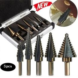 3/5pcs/set High Speed Steel Step Drill Bit Cobalt Step Drill for For Metal Manufacturing Processing Drilling Milling Cutters