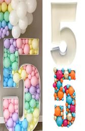 73cm Blank Giant Number 1 2 3 4 5 Balloon Filling Box Mosaic Frame Balloons Stand Kids Adults Birthday Anniversary Party Decor 2208222360