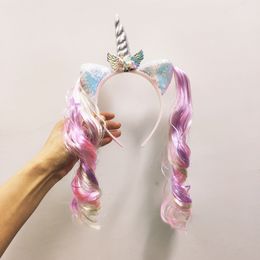 Unicorn 1st Birthday Girl Headband Baby Shower Party Cute Kids Hair Hoop Hairbands Accessories Unicorn Party Decor Headwear