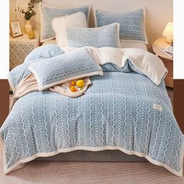 Nordic Style Soft Breathable Throw Blanket Coral Fleece Warm Winter Bedspreads Comforter Sofa Plaid Hotel Home Decor