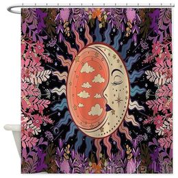 Shower Curtains Mandala Curtain By Ho Me Lili The Moon And Sun Art Bathroom Astrology Bath Decor Waterproof Fabric