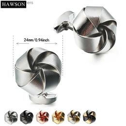 Cuff Links HAWSON Brand High Quality Flower Cuff links Button for Male Twist Knot Cufflinks Male Jewellery Accessory Y240411