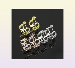 Fashion New Hollow CH Letter Stud Earrings Symbol Friendship Love Lady Earrings 18K Rose Gold CH Earrings Jewelry 3689695