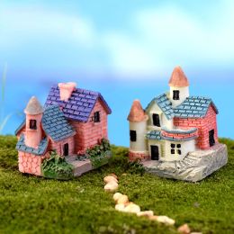 Artificial Mini Miniature Small House Model Villa Woodland DIY Toys Crafts Micro Landscape Bonsai Ornament Yard & Garden Decors
