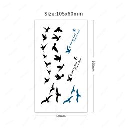 Water Transfer Tattoo Black Wild Goose Eagle Tattoo Body Art Waterproof Temporary Fake Flash Tattoo for Man Woman Kid 10.5*6cm