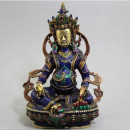 Decorative Figurines Copper Statue Factory Direct Sales Exquisite Antique Crafts Pure Brass Cloisonne Yellow God Of Wealth Ornament