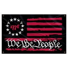 We The People 1776 Vintage USA Flag Garden Brass Buttonhole Flag Home House Flags Indoor Outdoor Decor USA Flag for Women Men