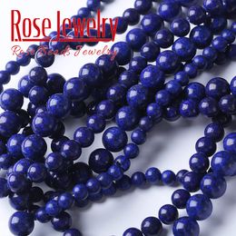 Lapis Lazuli Beads For Jewelry Making For Jewelry Making Natural Stone Round Beads DIY Bracelets Necklace 4 6 8 10 12mm 15" Inch