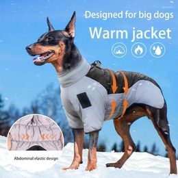 Dog Apparel XL-4XL 4Colors Reflective Waterproof Adjustable Jacket Jumpsuit Warm Windproof Safety Winter Labrador Golden Pet Clothes