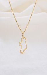 10PC Outline Republic of Ireland Map Necklace Continent Europe Country Dublin Pendant Chain Necklaces for Motherland Hometown Iris3321354