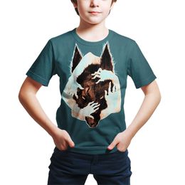 Summer boys wolf T-shirt Animal Graphic Tees Pullover O Neck Wolf Print 3d Oversized Designer Tops Black Casual Vintage Clothes