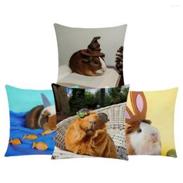 Pillow Throw Cover Guinea Pig White Background Animal Cute Lovely Adorable Square Case For Home Car Decor