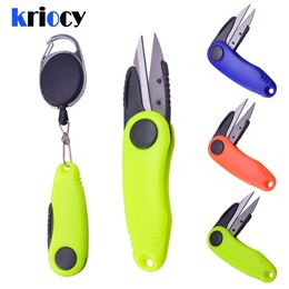 Small Scissors Foldable Fishing kit Shrimp-type Fishing Line Cutter Clipper Nipper Hook Sharpener Fly Tying Tool Tackle Gear