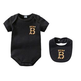 Clothing Sets Jumpsuits Baby Girls Designer Letter Jumpsuit Babies 100% Cotton Clothes Short Sleeve Infant Toddler Onesies SDLX LUCK