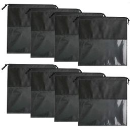 Storage Bags 8pcs Women Men Non Woven Fabric Clear Window Portable For Handbag Purse Organiser Daily Dust Bag Space Saving With Drawstring