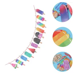 Party Decoration Dress Popsicle Banner Ice Cream Hanging Flag Holiday Banners Summer Decorations