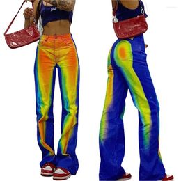 Women's Pants Women Wide Leg Fashion Tie Dye Printed High Waist Loose Long Trousers Streetwear