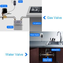 Zigbee Tuya Smart Valve Controller Water Leak Sensor For Water Gas Auto Shut ON Off Timer Sprinkler Alexa Google Remote Control