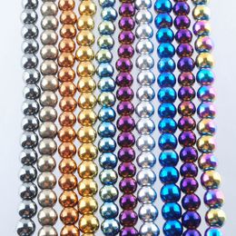 8mm 50pcs Beads Strand No Magnetic Hematite Metallic Round Spacers Loose Beads For Jewellery Making TBL301
