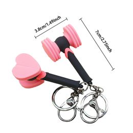 Korean Stars Love Hammer Keychain Cut Rescue Stick Key Ring For Men Women Car Bag Pendant Toy Jewelry Fans Gift