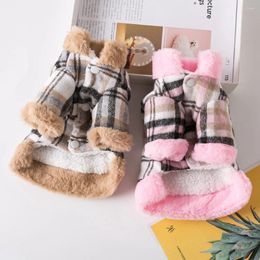 Dog Apparel Winter Pet Clothes Lattice Coat With D-Ring Warm Dogs Clothing Costume For Jacket Ropa Perro Chihuahua