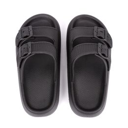 Women Men Slippers Cushioned Cloud Slide Slippers Bathroom Shower Massage Spa Double Buckle Pool Beach Sandals Woman Shoes