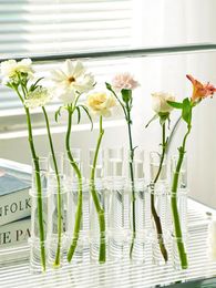 Creative Simple Clear Glass Vase Tubes Set Hanging Flower Arrangement Holder Transparent Plant Container Home Room Decoration