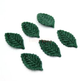 100PCS Embossed Tree Leaf Appliques Artificial Fabric Leaf Accessory for DIY Crafts, Scrapbooking, Sewing Projects